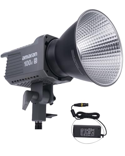 Amaran 100dS LED Video Light, amaran 100d Upgrade App Control 8 Pre-Programmed Lighting Effects DC/AC Power Supply Photography Shooting Light