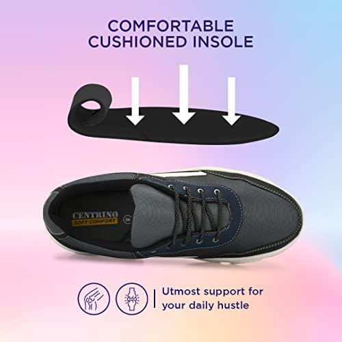 Image of Centrino Mens Casual Shoes Fashion Lace Up Non-Slip Flats Trendy Stylish All Day Comfortable Lightweight Sneakers with Extra Comfort on Heel (6029)