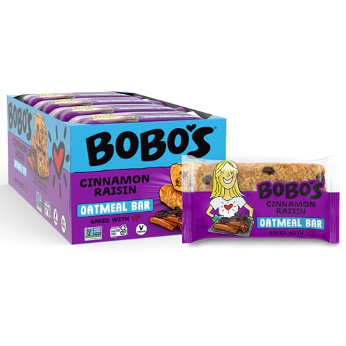 Bobo's Oatmeal Bars, Cinnamon Raisin, Gluten Free Vegan Whole Grain Oat Bars, Pack of 12 - Thumbnail 2