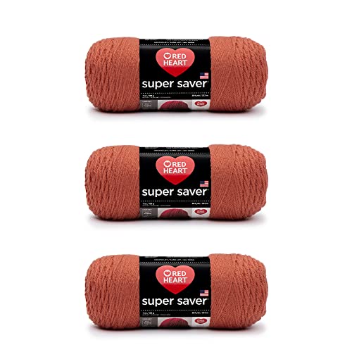 Image of Red Heart Super Saver Coral Yarn - 3 Pack of 198g /7oz - Acrylic - 4 Medium (Worsted) - 364 Yards - Knitting /Crochet