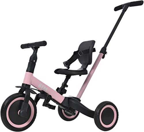 BTM 子供用三輪車 ベビーカー 5in1 三輪車のりもの 押し棒付き ペダル付き コントロールバー付き 超軽量 機能満載 自転車 おもちゃ 乗用玩具 キッズバイク プレゼント