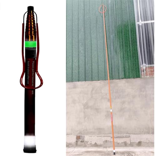 Oracra Telescopic Pool Safety Hook Pole with Lighted Reflective Strips, 1.2m-4.5m Emergency Rescue Pole, Special Preserving Life-Saving Equipment