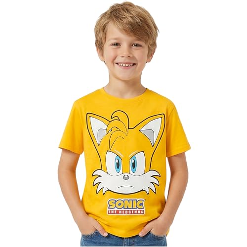 Get Trend Sonic The Hedgehog T-Shirt Garcon 5 à 12 Ans, Ras du Cou et Manches Courtes Coton T...