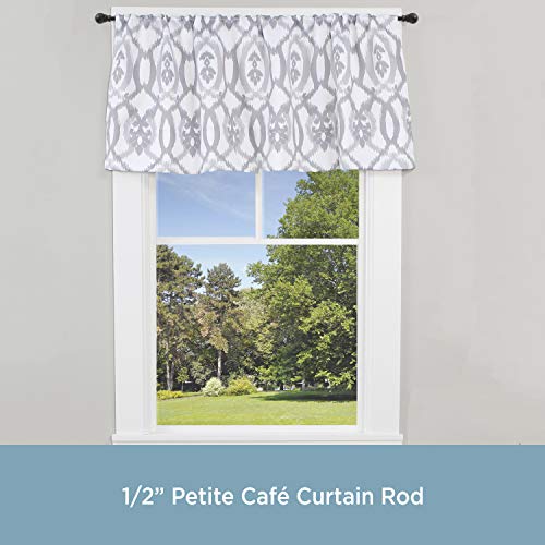 Kenney 55929 Davenport Petite Café Decorative Window Curtain Rod, 48-86", Matte Black #TOP1