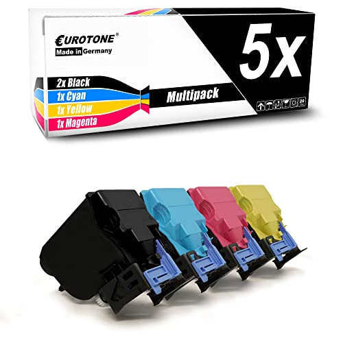 Toner Konica Minolta Bizhub C3350 C3850 Eurotone remplace TNP48 - Lot de 5 cartouches de rechange