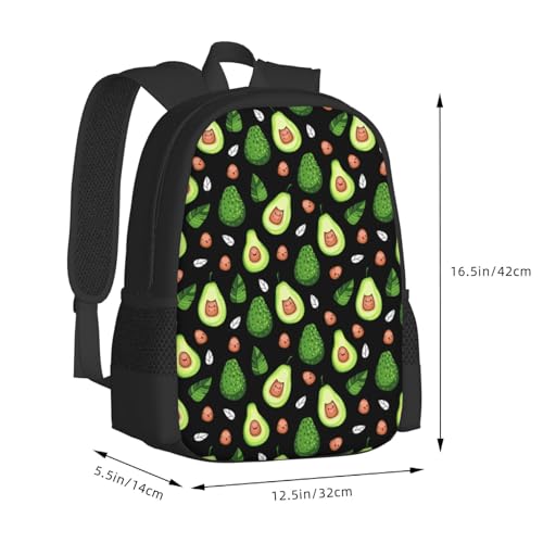 Kawaii Style Avocado Backpack Large Capacity Backpacks Leisure Travel Daypack 12.5X5.5X16.5 inch2