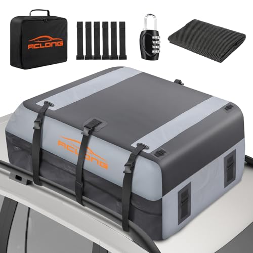 ACLONG 21 Cubic Feet Car Roof Bag 840D Waterproof Rooftop Cargo Carrier Bag for All Cars...