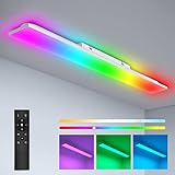 【Rahmenlose Design / Energiesparend】Unsere moderne rechteckige Wohnzimmerlampe passt sich mit schlichten,rahmenlosen Design an alle Einrichtungsstile an und beleuchtet mit 100 % Leuchtfläche füer einen Raum von 20-25 m². Die Deckenlampe LED entspricht einer 160W-Glühlampe und Sie können bis zu 85 % Energiekosten sparen. Gleichzeitig beträgt die durchschnittliche Lebensdauer etwa 30000 Stunden. - vielseitig einsetzbar, zum Beispiel als Wohnzimmerleuchte, Schlafzimmerlampe - oder Küchenlampe.