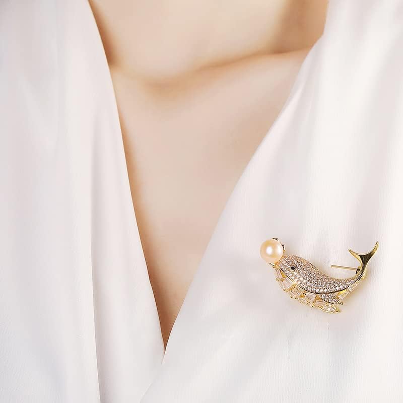 Nonnyl Elegant Pearl Animal Designer Brooch Pins Broches Costume Jewelry For Women Fashion Christmas Gifts Wife Mom Girlfriend, Anniversary Birthday Fine Jewelry Gifts for Her