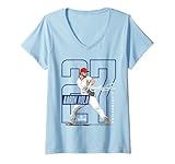 Women's Aaron Nola | Philadelphia MLB Baseball Players | MLBANO202M V-Neck T-Shirt
