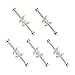 Amelia Fashion 14 Gauge Marquise Crystal Center Crystal Paved Butterfly 316L Surgical Steel Industrial Barbell (Choose Color) (Clear)