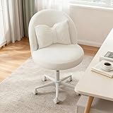 XUEGW Schreibtischstuhl aus Samt mit Kissen, verstellbare Höhe, armlos,...