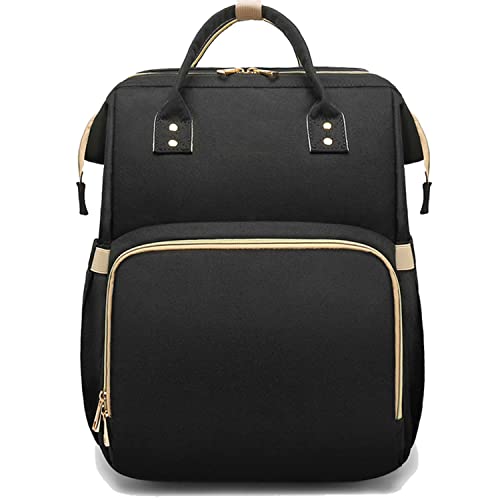 Image of DIPUG Unisex Diaper Bag Backpack, Black, 16-Pocket Capacity, BPA-Free, Waterproof Interior