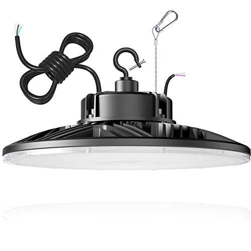 ORRGENA 300W UFO-LED-High-Bay-Light, UL Listed 5000K Daylight 43500LM, 0-10V Dimmable LED High Bay Lights AC100-277V, IP65 Waterproof Commercial Bay Lighting Fixture for Warehouse Workshop by ORRGENA - Used condition - US$66.45