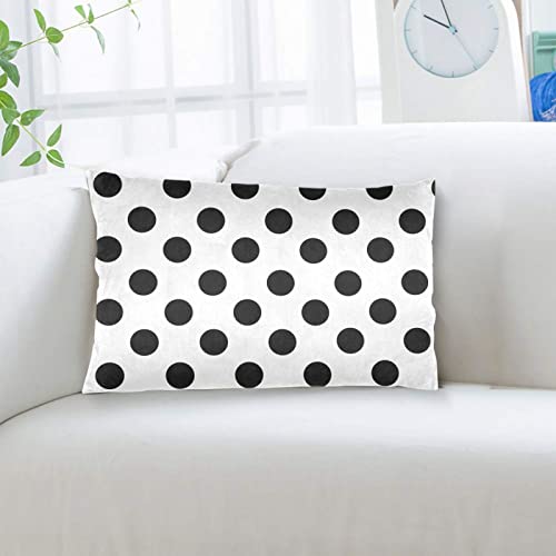 Polka Dot Black White Pillowcase For Hair And Skin - Bed Home Sofa Decor Pillow Cover,Super Soft Travel Pillow Cases With Hidden Zipper Closure Print (14X20 Inch) #TOP6