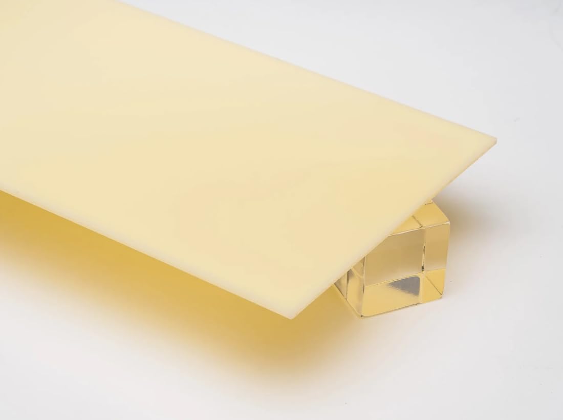 1/8" Beige Cream Ivory Solid Color Acrylic Plexiglass Sheet - 12x12 Inch Nominal Size for Crafts, DIY, and Art Projects Solid Acrylic Panel with Versatile Applications - Image 3