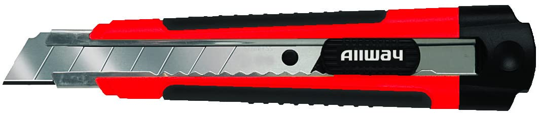 ALLWAY RK7 Soft-Grip 18mm Snap-Off Knife with 3 Stainless Steel Blades