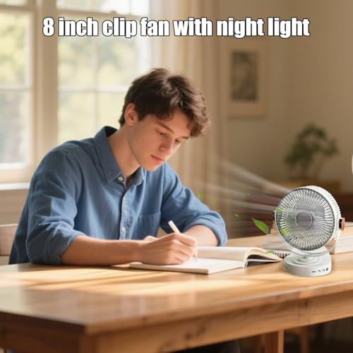 Ventilateur rechargeable à clipser USB silencieux avec vitesse réglable