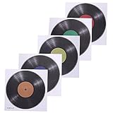 VILLCASE 5 Stück Musikaufzeichnungen Wandaufkleber Vinylaufzeichnung Plattendekoration Plattenständer Zitate Aufzeichnen Bausatz Zahlenaufkleber Rahmen Aufkleber Für Musiknotizen Pvc