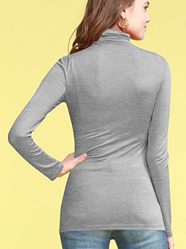 Image of Lock and Love Women's Turtleneck Top Lightweight Long Sleeve Slim Fit Pullover, Soft Rayon Stretch Layering Basic, S-3XL