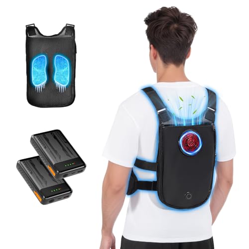 DR.HILL Cooling Vest with Fans Cooling Plate, Portable Wearable Fan with 2PCS 30000mAh Battery, Adjustable Air Conditioner Vest for Outdoor Work, Camping, Running, Cycling