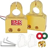 weideer 1 Pair Motor Car Battery Terminal Connectors with Voltmeter 0/4/8 AWG Positive Negative Battery Post Clamp and Shims,Auto Car Marine Boat Terminals Replacemen(Gold)