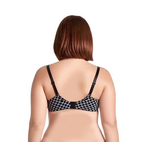 Image of Curve Muse Women's Minimizer Unlined Underwire Bra with Lace Embroidery-2 Pack