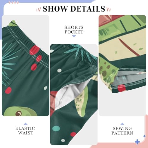 Turtle Spruce Branches Boys Long Pants Soft Trousers Elastic Waist Kids Lounge Bottoms with Pockets S-XL4