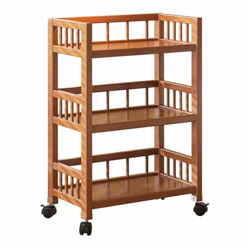 Carrito de isla de cocina de bambú rodante con almacenamiento, barra de café móvil con ruedas, cajón extraíble para comedor y sala de estar, organizador de cocina versátil