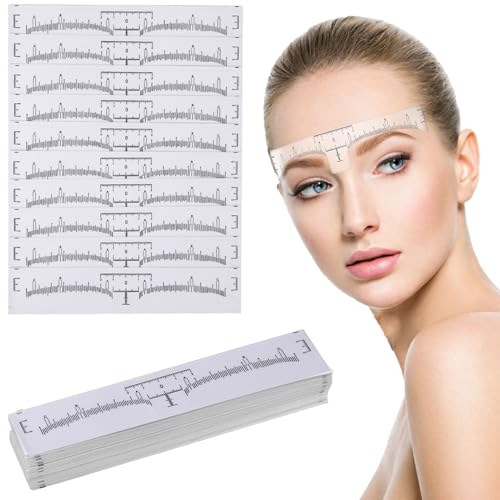 Lot De 100 Pochoirs À Sourcils Jetables,Modèle De Microblading Pour Sourcils,Pochoir Sourcils Femme,Règle À Sourcils,Pochoirs Transparents,Outil De...