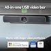 Logitech MeetUp 2 All-in-One USB Conference Room Camera, Compact Video Bar with Built-in AI Features, Works with Microsoft Teams, Zoom Rooms, Google Meet, and More
