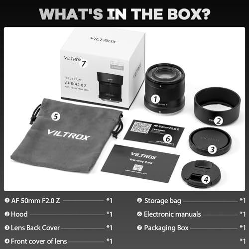 50mm F2.0 Full Frame Prime Lens for Nikon Z Mount | Fast AF, Large Aperture, Lightweight | Wide Angle Standard Prime Lens Compatible with Nikon Z8, Z9, Z6II, Z7II, Z5, Z50, ZF, Z30 Mirrorless Cameras
