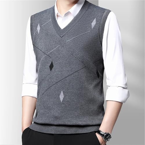 2024 Men's Thickened Casual Sweater Vest Autumn Classic Warm Knitted Sleeveless Vest3