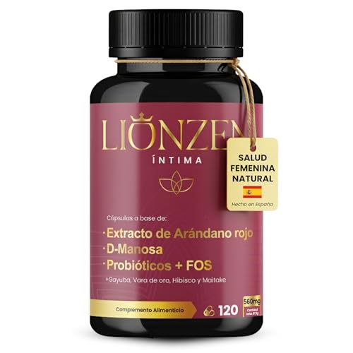 Probioticos Mujer Flora Íntima | Arándano Rojo, D-manosa +12 Ingredientes naturales | +2000 millones UFC | Prevención de Cistitis e Infección de Orina Femenina | 120 Cápsulas | Lionzen Intima