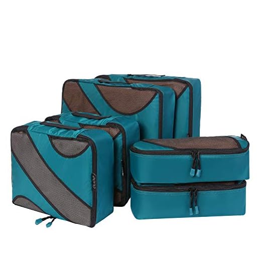 Amazon Brand - Eono Organizadores de Viaje Cubos de Embalaje Organizadores para Maletas Travel Packing Cubes Equipaje de Viaje Organizadores Organizadores para el Equipaje - Teal, 6-Pcs
