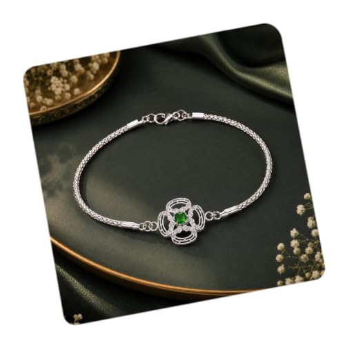 Image of CraftVatika Silver Plated Rakhi Set for Brother Boy Men, Premium Rakhi for Bhaiya Bhai Brother Man, Rakhis for Rakshabandhan, Designer Thread Raksha Sutra with Best Wishes Card and Tillak Set, Festive Gifts