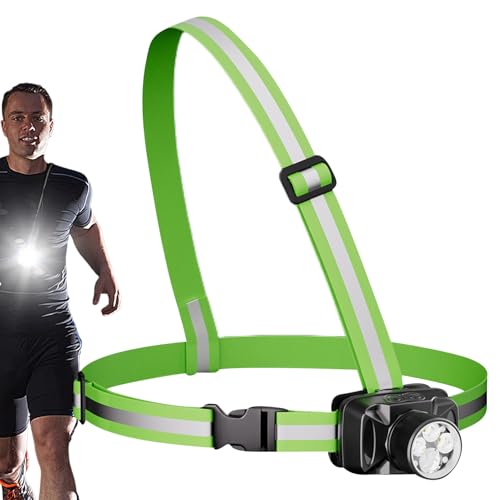 Linterna de pecho LED recargable elimina sombras falsas y mejora visibilidad en running