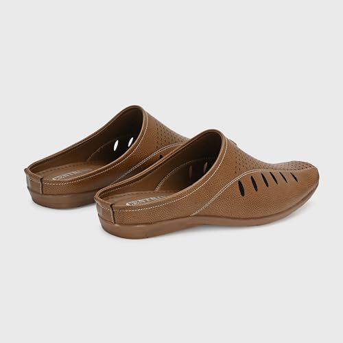 Image of Centrino Men's Casual Slip-On Sandals |Comfortable Back-Open Relaxed Fit Mule|Slip-On Half Shoe with Cushioned Insole for Office,Casual,Home,Outdoor,Driving,Summer Everyday Comfort(8107)