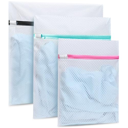 Image of BAGAIL Laundry Bags Mesh Wash Bag for Intimates Lingerie and Delicates,3Pcs(Honeycomb, 1M, 1L, 1XL)