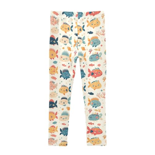 KLL Puffer Hawaiian Fish and Seaweed Toddler Girl Basic Leggings Fashion Full Length Lounge Pants Exercise2