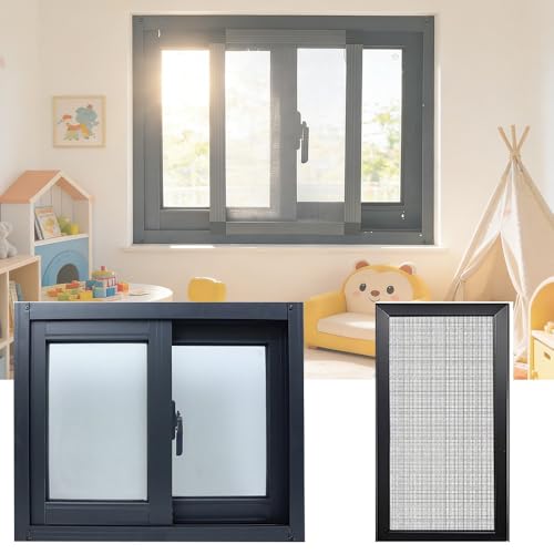 Ventanas móviles resistentes con pantalla de aluminio para sótanos y cabañas 2