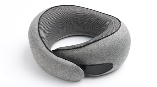 Purroch Advanced Memory Foam Neck Travel Pillow, Neck Pillow Airplane with Eye Mask & Ear Plugs, Designed for The Comfort of Travel & Office, Travel Pillow for Plane, Car, Home, Work， Grey