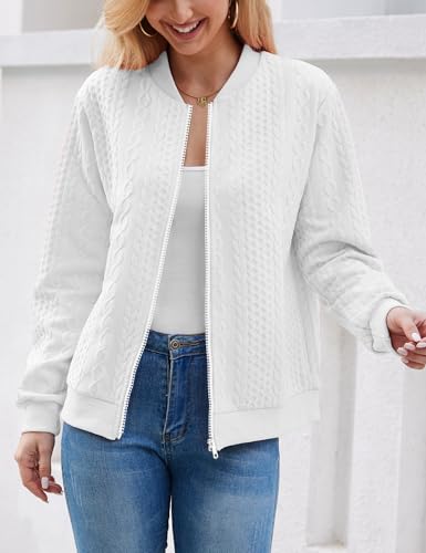 Image of WROLEM Zip Up Sweatshirts for Women Casual Outfits Cardigan Outerwear Trendy Winter Jackets Coat