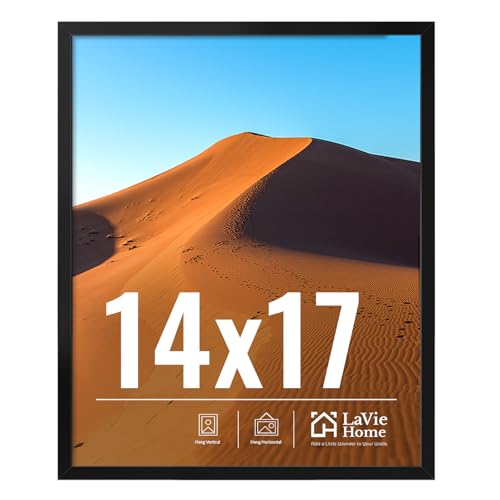 Image of LaVie Home 14x17 Picture Frame for Wall Display, 14x17 Black Picture Frame with HD Plexiglas, 14 x 17 Poster Frame 1 Pack, Display Frame for Vertical or Horizontal, Classic Collection