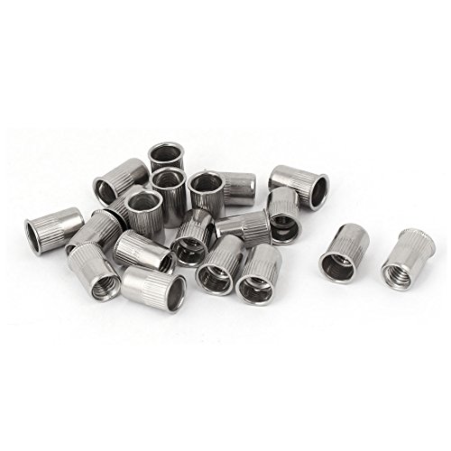 Aexit M8 x Nails, Screws & Fasteners 17mm Knurled Countersunk Head Blind Rivet Nut Insert Nut & Bolt Sets 20PCS
