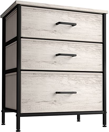 Sorbus-Nightstand-for-Bedroom-3-Multi-Sized-Drawers-Greige Sorbus Nightstand for Bedroom (3 Multi-Sized Drawers, Greige) - Image 1