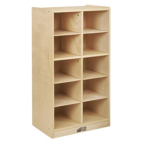 ECR4Kids Birch 20 Cubby Tray with Scoop Front Bins, Kids Toy
