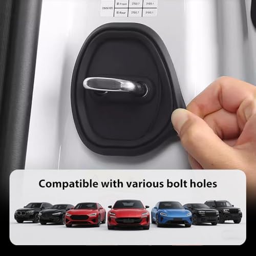 Image of Automaze Car Door Noise Reducer Rubber Silicone Pads, Car Door Latch Protectors, Set of 4 Pc, Black