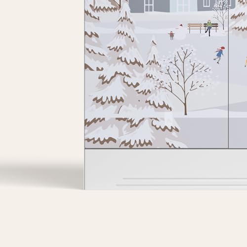 Image of Interio by Godrej Slimline 2-Door Digital Printed Steel Almirah (Snowscape Warm Grey), 1-Year Warranty, 1 Locker
