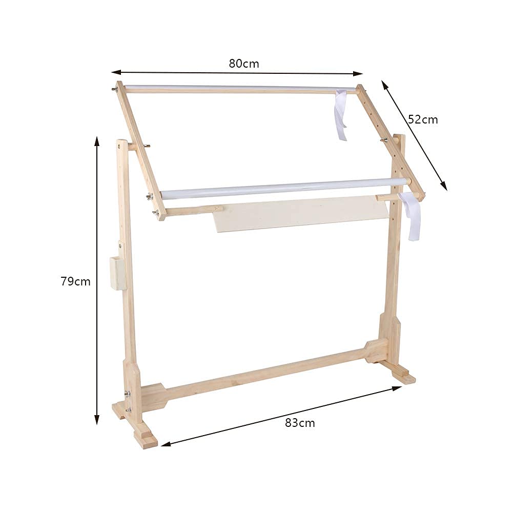 Stickrahmen Holz, Cross Stitch Stand Kreuzstich Ständer 360 ° Verstellbarer für Kreuzstich-Nadelarbeiten 80cm